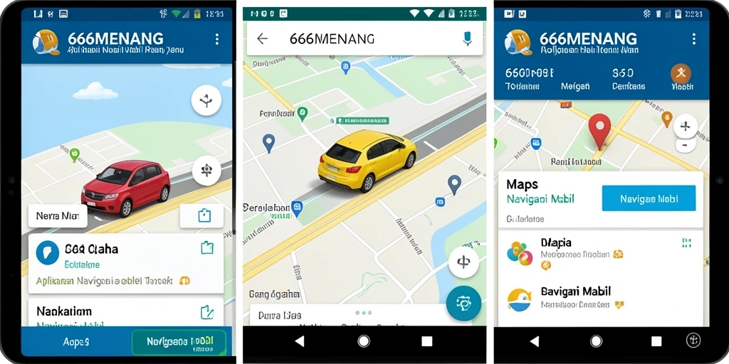 Antarmuka aplikasi 666MENANG yang intuitif untuk Navigasi Mobil.