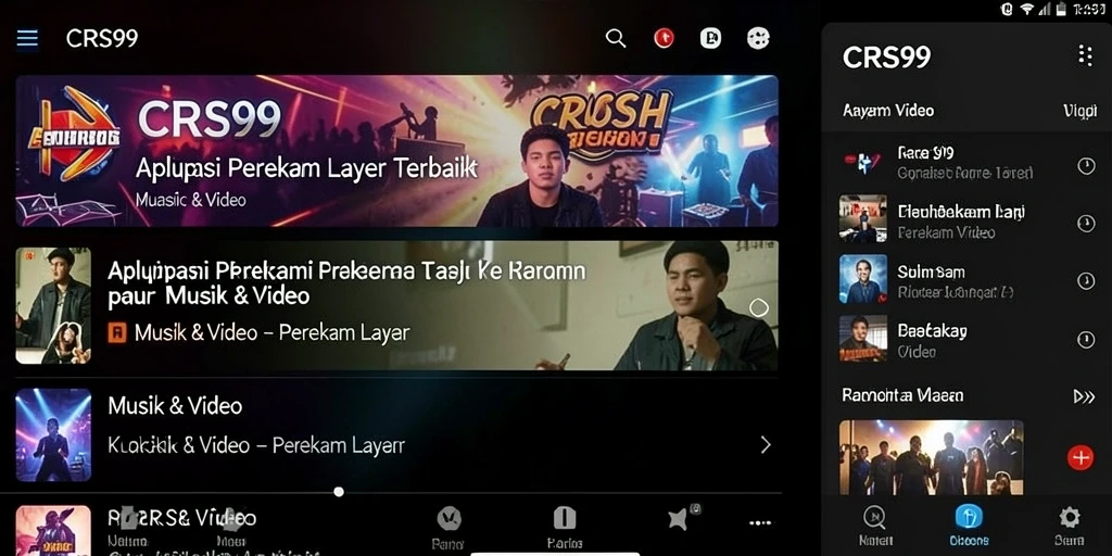 Antarmuka aplikasi Perekam Layar CRS99 yang modern dan fungsional.