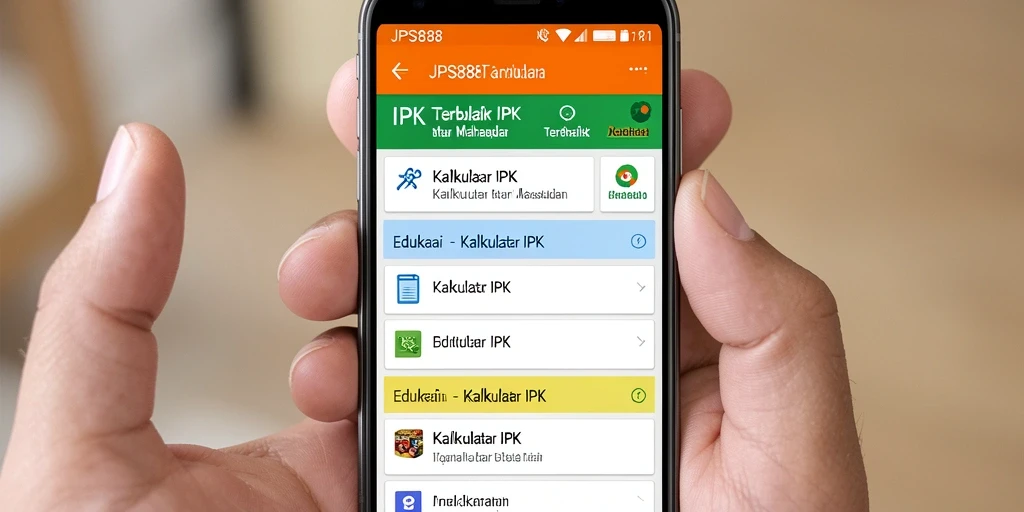 Antarmuka utama JPS888 menampilkan kalkulator IPK yang sederhana dan efektif.