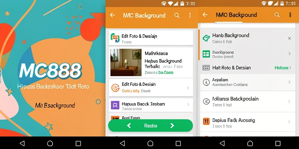 Tampilan antarmuka utama MC888 dengan fungsi Hapus Background.