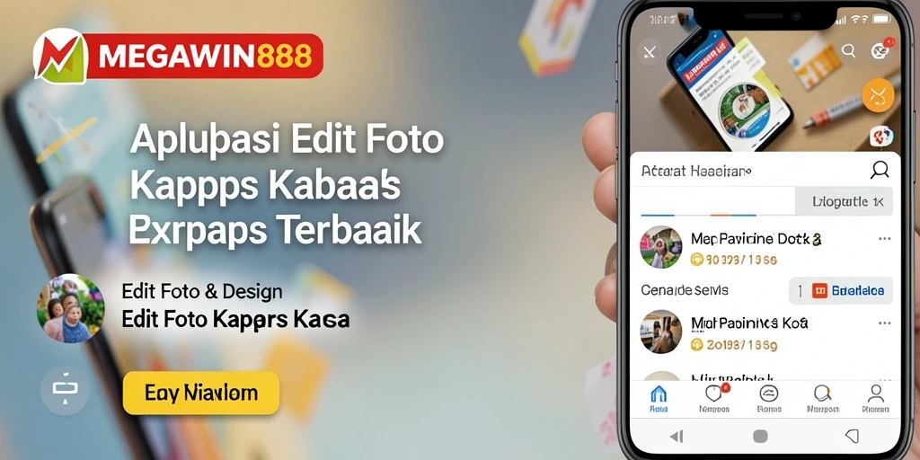 Antarmuka MEGAWIN888 menampilkan fitur Edit Foto Kertas Kaca yang menarik.