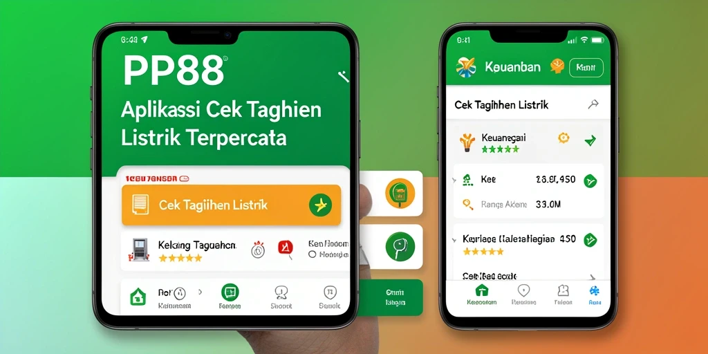 Tampilan antarmuka aplikasi Cek Tagihan Listrik PP88 yang sederhana dan efisien.