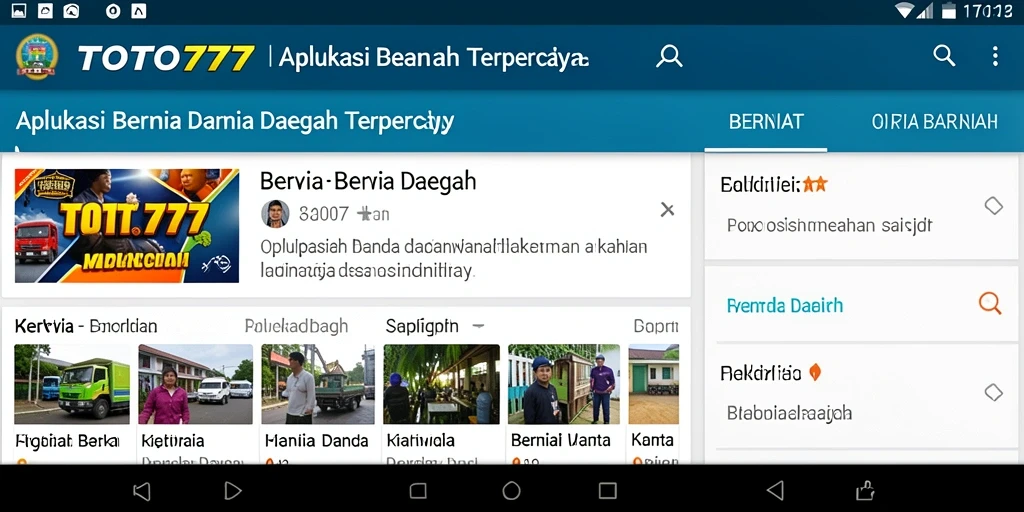 Tampilan antarmuka aplikasi TOTO777 untuk berita daerah yang menarik.