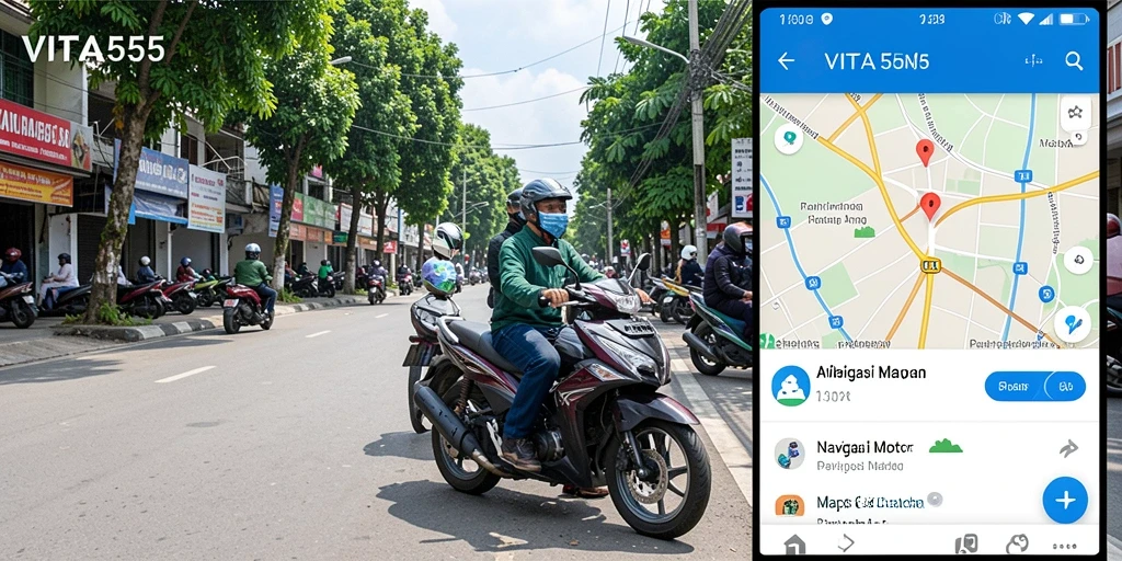 Tampilan antarmuka VITA555 untuk navigasi motor yang efisien.