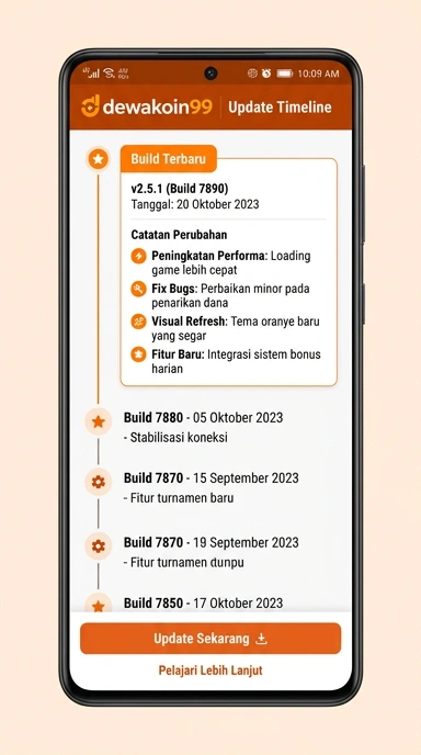 Halaman Riwayat Versi dewakoin99 untuk Pengguna Android